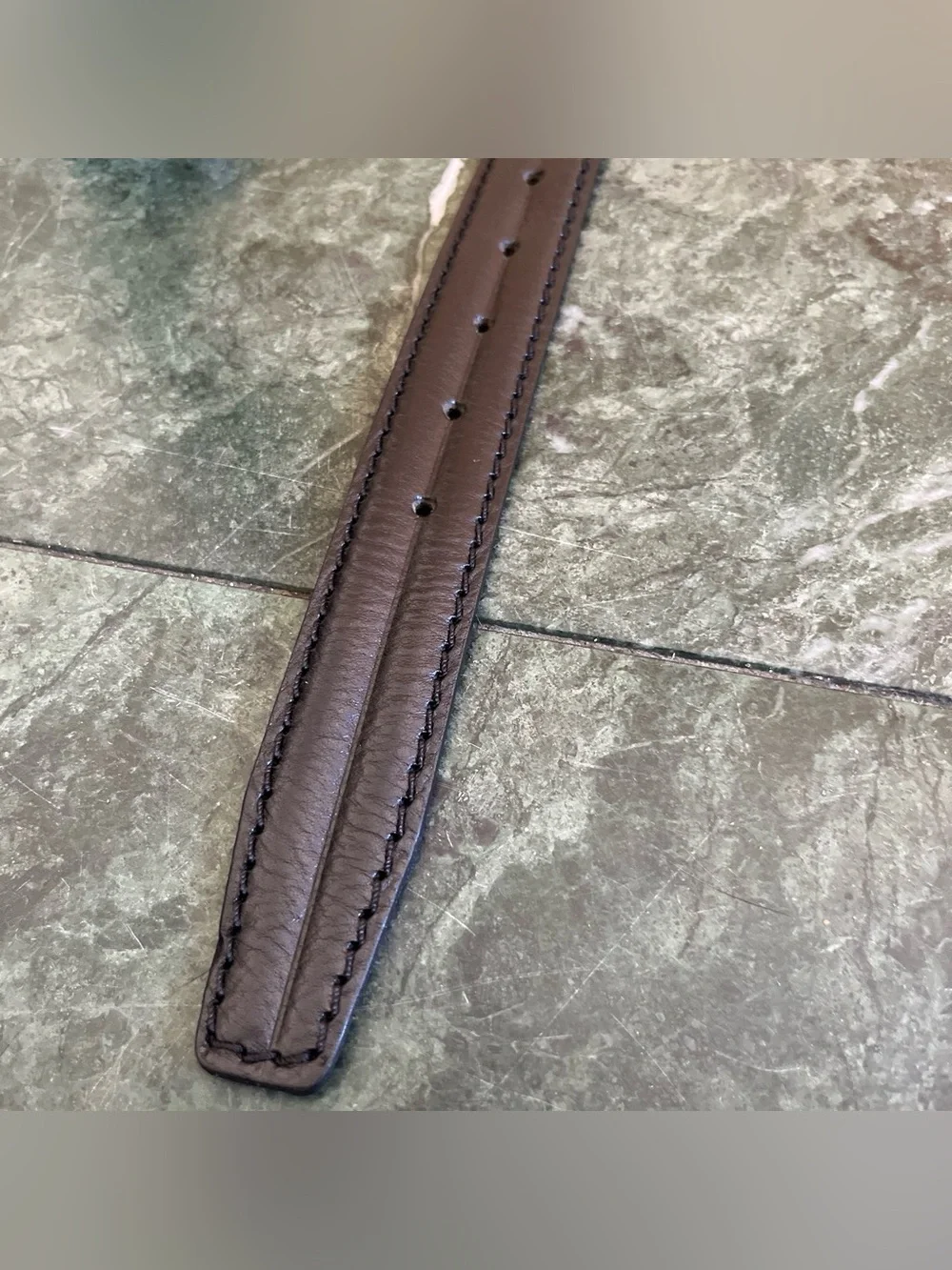 CNVY Women's Black Leather Belt with Silver Buckle